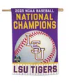 Wincraft Lsu Tigers 2025 Ncaa Baseball Men's College World Series Champions 28" X 40" One-sided Vertical Bann In Transparent