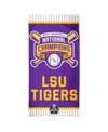Wincraft Lsu Tigers 2025 Ncaa Baseball Men's College World Series Champions 30" X 60" Spectra Beach Towel In Transparent