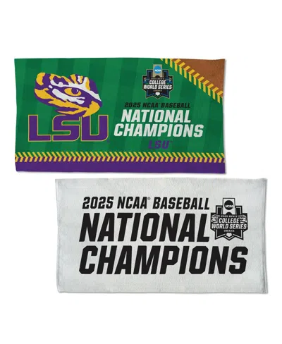 Wincraft Lsu Tigers 2025 Ncaa Baseball Men's College World Series Champions Locker Room 22" X 42" On-field Ce In Transparent