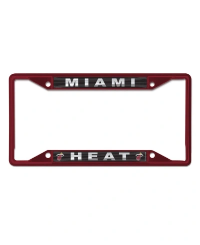 Wincraft Miami Heat Chrome Color License Plate Frame In Red
