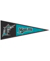 Wincraft Miami Marlins 13" X 32" Retro Logo Pennant In Black,aqua