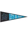 Wincraft Miami Marlins 13" X 32" Slogan Pennant In Black,blue,white