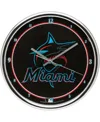 Wincraft Miami Marlins Chrome Wall Clock In Black