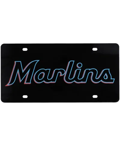 Wincraft Miami Marlins Crystal Mirror License Plate In Black