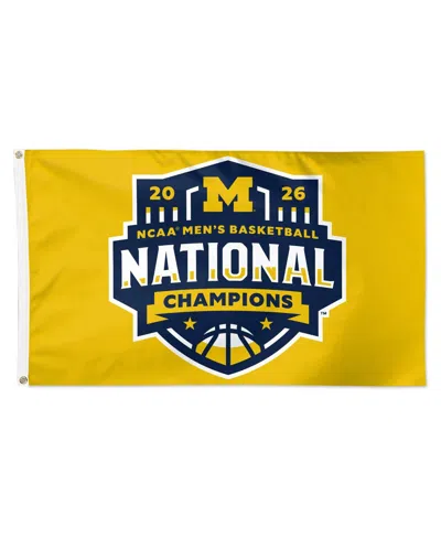 Wincraft Michigan Wolverines 2026 Ncaa Men's Basketball National Champions 3' X 5' Single-sided Deluxe Flag In Transparent