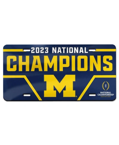 Wincraft Michigan Wolverines College Football Playoff 2023 National Champions Laser-cut Acrylic License Plate In Royal