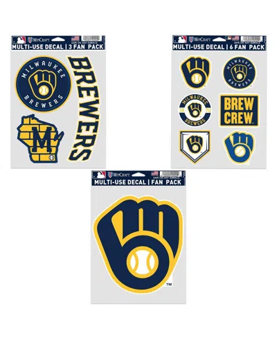 Wincraft Milwaukee Brewers 3-pack Fan Decal Set In No Color