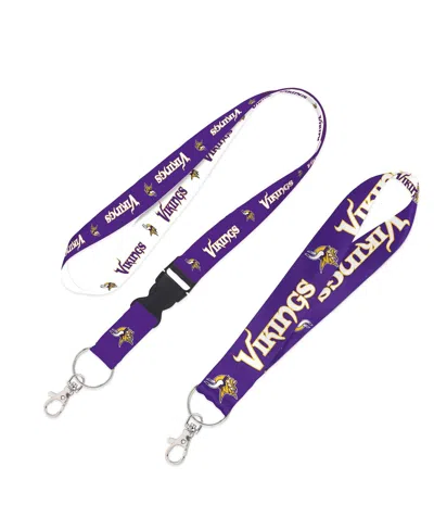 Wincraft Minnesota Vikings 2-pack Lanyard With Detachable Buckle Key Strap Set In Purple