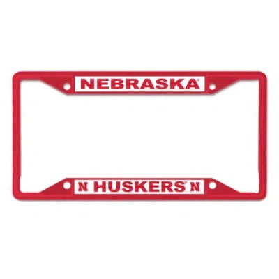 Wincraft Nebraska Huskers Chrome Color License Plate Frame In Red
