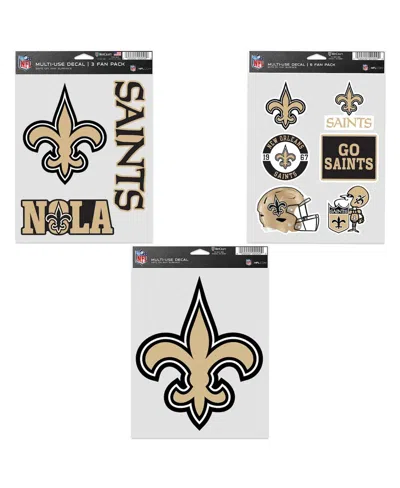 Wincraft New Orleans Saints Three-pack Fan Decal Set In Multi