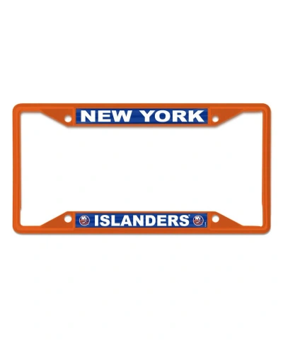 Wincraft New York Islanders Chrome Colored License Plate Frame In Orange