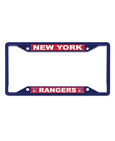 Wincraft New York Rangers Chrome Colored License Plate Frame In Blue