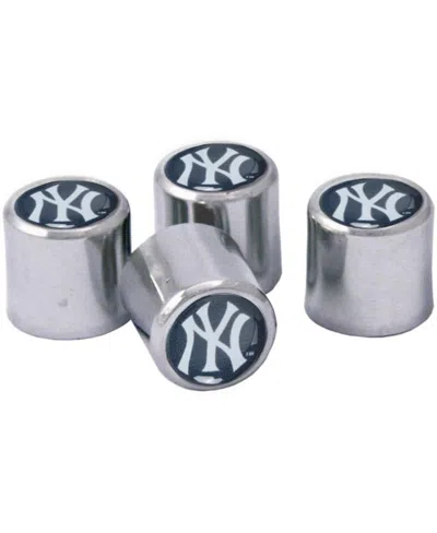 Wincraft New York Yankees 4-pack Valve Stem Covers In Silver