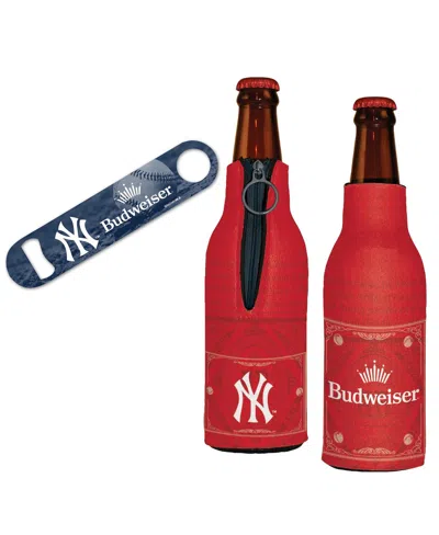 Wincraft New York Yankees Mlb X Budweiser Bottle Opener 2 Bottle Coolers In Red