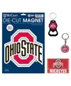 Wincraft Ohio State Buckeyes 4-pack Key Rings And Magnets Set In Black