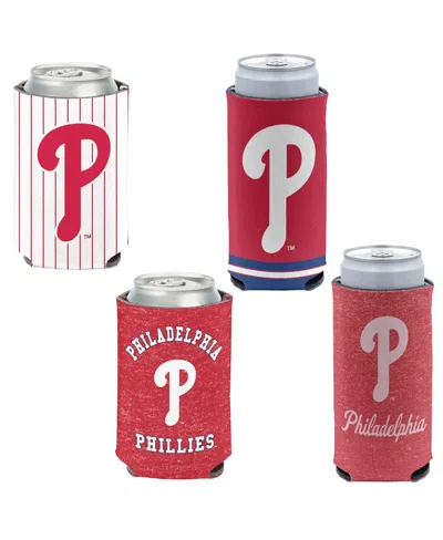 Wincraft Philadelphia Phillies Slim 12oz. Can Cooler Set, 4-pack In Red