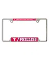 Wincraft Philadelphia Phillies  Metal License Plate Frame In Silver,red