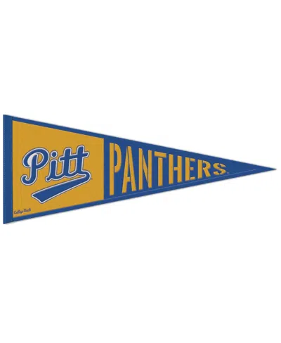 Wincraft Pitt Panthers 13" X 32" Retro Logo Pennant In Blue,yellow