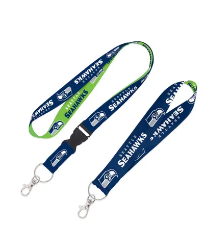 Wincraft Seattle Seahawks 2-pack Lanyard With Detachable Buckle Key Strap Set In Blue