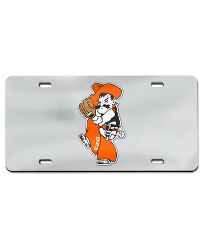 Wincraft Silver Oklahoma State Cowboys Baseball Pete Wind Up Laser Cut Acrylic License Plate In Metallic