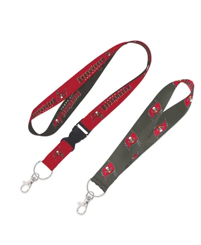 Wincraft Tampa Bay Buccaneers 2-pack Lanyard With Detachable Buckle Key Strap Set In Black