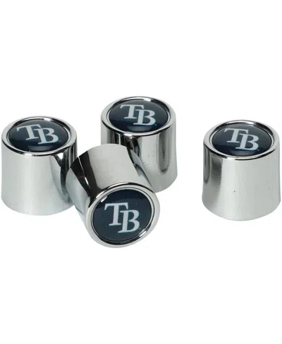 Wincraft Tampa Bay Rays 4-pack Valve Stem Covers In Silver-tone