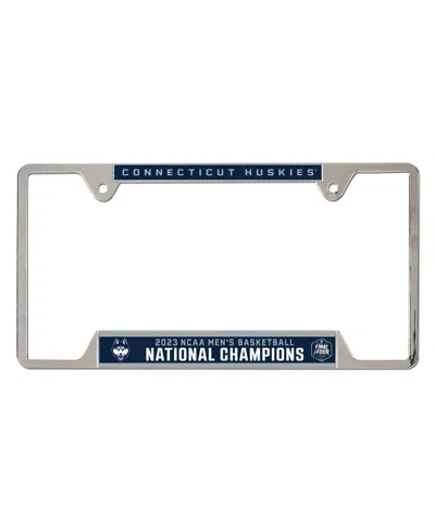 Wincraft Uconn Huskies 2023 Ncaa Men's Basketball National Champions Metal License Plate Frame In Navy