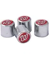 Wincraft Washington Nationals 4-pack Valve Stem Covers In Silver-tone