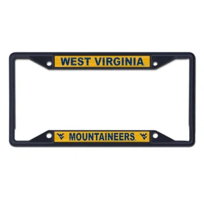 Wincraft West Virginia Mountaineers Chrome Colored License Plate Frame In Blue