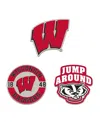 Wincraft Wisconsin Badgers Collector Pin, Set Of 3 In Red