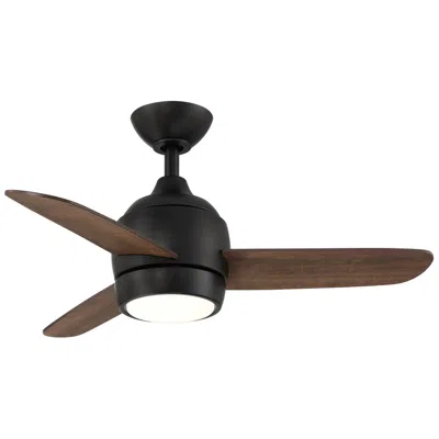 Wind River 36" The Mini Matte Black Led Ceiling Fan W/ Espresso Blades