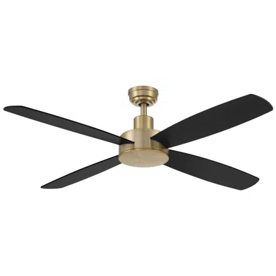 Wind River 52" Aeris Brushed Brass Led Ceiling Fan With Black Blades