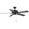 Wind River 52"  Courtyard Matte Black Indoor Pull-chain Ceiling Fan