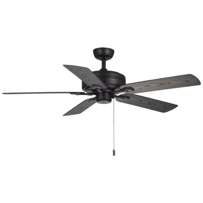 Wind River 52"  Courtyard Matte Black Indoor Pull-chain Ceiling Fan