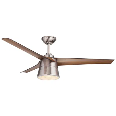 Wind River 52"  Cylon Steel And Walnut Indoor Remote Led Ceiling Fan