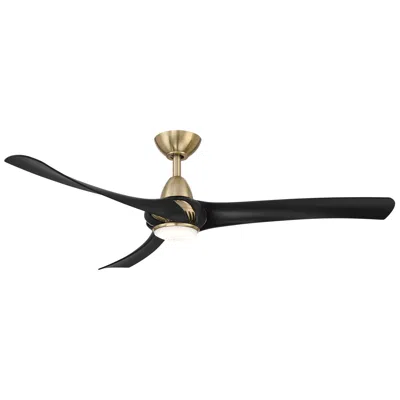 Wind River 52"  Droid Brass And Matte Black Led Ceiling Fan With Remote