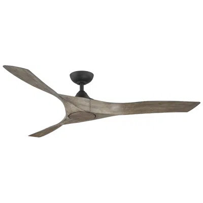 Wind River 60" Willow Matte Black Led Smart Ceiling Fan With Oak Blades