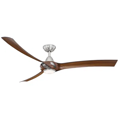 Wind River 62"  Droid Xl Nickel And Walnut Indoor Led Ceiling Fan