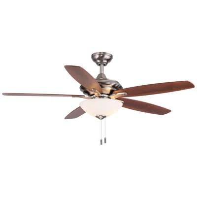 Wind River Modelo 52" Nickel Finish, Reversible Blades Ceiling Fan By