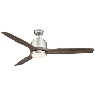 Wind River Reya 56" Nickel Finish With Vintage Oak Blades Ceiling Fan By Wind Riv