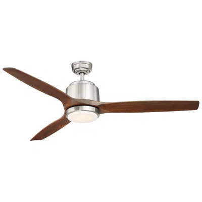 Wind River Reya 56" Nickel Finish With Walnut Blades Ceiling Fan By