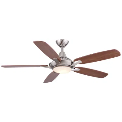 Wind River Solero 52" Nickel Finish, Reversible Blades Ceiling Fan By