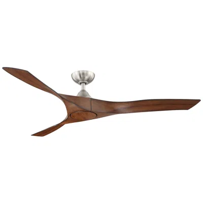 Wind River Willow 60" Nickel Finish With Walnut Blades Outdoor Smart Ceiling Fan