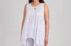 WINDHORSE TRADING STITCH SLEEVELESS TUNIC IN WHITE
