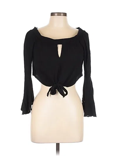 Pre-owned Windsor 3/4 Sleeve Top Black Keyhole Neckline Tops