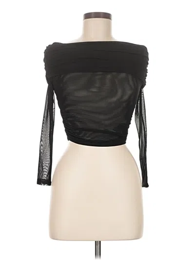Pre-owned Windsor 3/4 Sleeve Top Black Strapless Neckline Tops