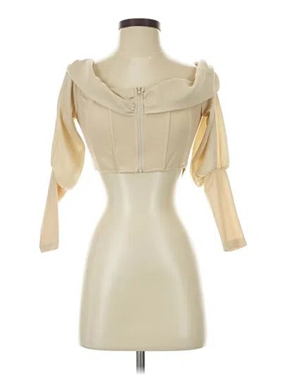 Pre-owned Windsor 3/4 Sleeve Top Ivory Strapless Neckline Tops