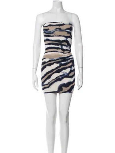 Pre-owned Windsor Animal Print Mini Dress W/ Tags In Blue