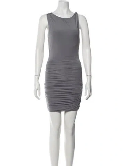 Pre-owned Windsor Asymmetrical Mini Dress W/ Tags In Grey