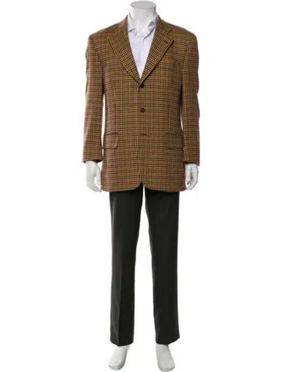 Pre-owned Windsor Cashmere Patterned Blazer In Yellow